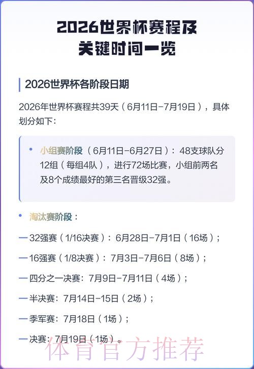 2026世界杯赛程详细安排最新时间表实时查看