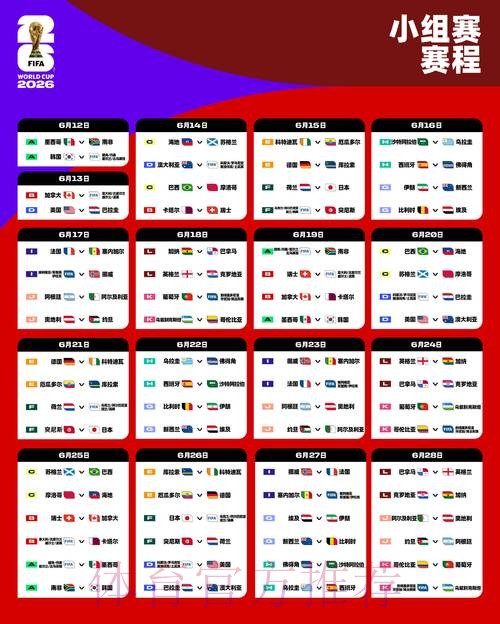 2026世界杯小组赛赛程最新观看指南查询入口